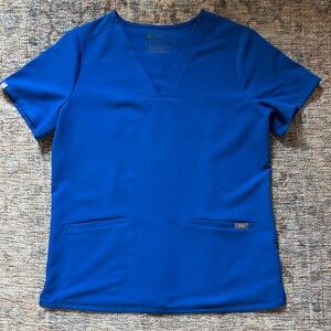 Figs V-Neck Scrub Top in Royal Blue